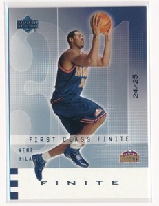 2002 UD First Class Finite Basketball Card /25 Nene Hilario #198 Denver Nuggets