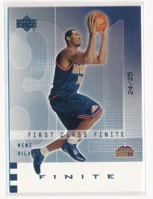 2002 UD First Class Finite Basketball /25 Nene Hilario #198 rookie rc Nuggets - Image 1 of 2