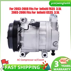 Fits 2003-06 Infiniti G35 2003-08 Infiniti FX35 A/C Air Compressor w/ Clutch NEW - Picture 1 of 16