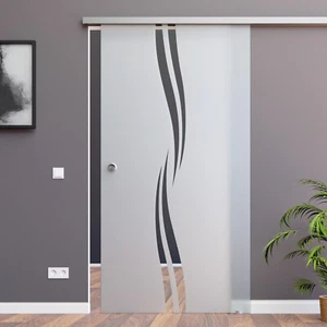 Soft Stop SlimLine Glasschiebetür Glas Schiebe Tür ESG BM2-900-AS - Bild 1 von 12