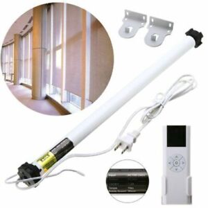 Electric Roller Blind Shade Tubular Motor Kit Wall Mount 36W w/ Remote Control