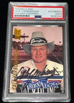Cale Yarborough "NASCAR Top 50 & 75 HOF" 1994 Press Pass Signed Auto Card PSA - Image 1 of 2