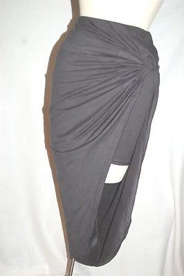 JR Womens BOHO ISLAND STYLE SKIRT Twisted Knot VERY DARK BLUE GRAY Sarong S - Image 1 of 2