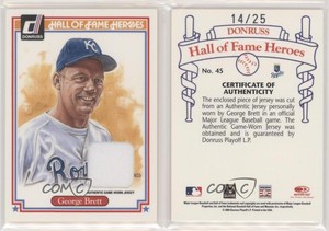 2004 Donruss Diamond Kings Hall of Fame Heroes Jerseys /25 George Brett #45 HOF