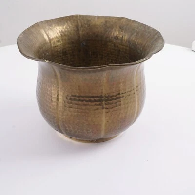 Übertopf Blumentopf Messing Eckig Deko Pflanzgefäß ca 18 cm H 25 cm ⌀. - Bild 1 von 4