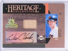 2005 Diamond Kings Heritage Collection Will Clark autograph abt #D15/25 *58542