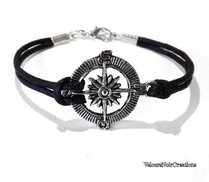 bracciale uomo donna rosa dei venti navy mare steampunk bussola nautico - Foto 1 di 1