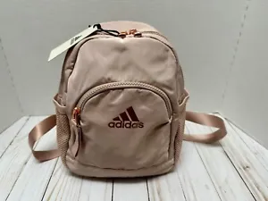 Adidas LINEAR Mini Backpack School Work Gym Travel Bag-WonderTaupeBeige/RoseGold - Picture 1 of 7