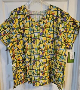 Women's Dental Scrub Top Size 4X / Toadly Dental / New/ Dental theme with FROGS - Picture 1 of 8
