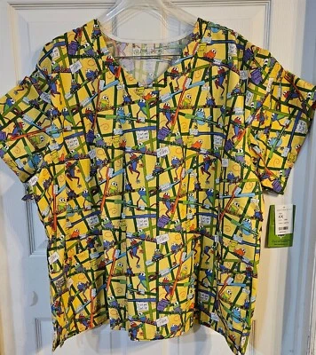 Women's Dental Scrub Top Size 4X / Toadly Dental / New/ Dental theme with FROGS - Image 1 of 4