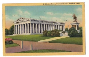 The PARTHENON Centennial Park Nashville Tennessee TN Postcard Linen 1955 - Picture 1 of 2