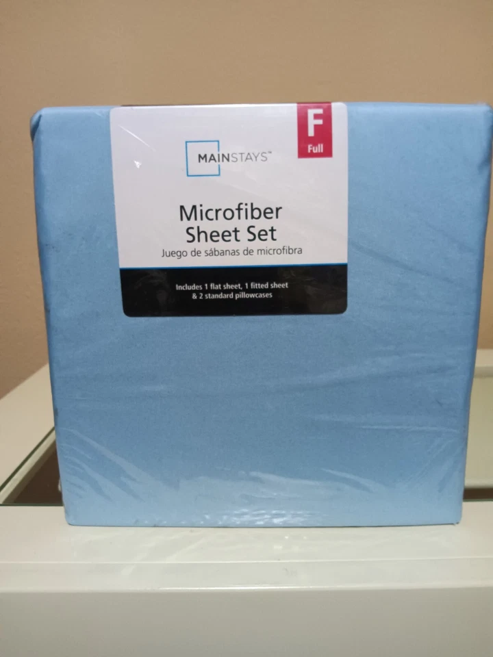 Mainstays Basics Microfiber Sheet Set, Full, Blue - Image 1 of 1