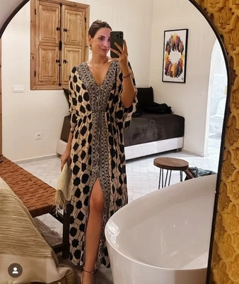 ZARA NWT WOMAN PRINTED CAFTAN DRESS MULTICOLORED 1821/026 ALL SIZES - Image 1 of 4