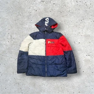 Vintage 90’s FILA Puffer Jacket Boys Red Size Large 14-16 Full Zip Outdoor Used - Picture 1 of 8