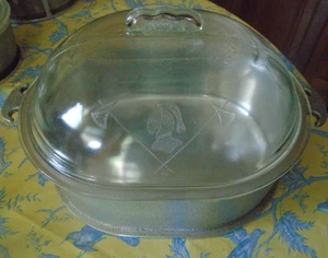Guardian Service Ware Hammered Aluminum Oval Roaster 12x10x4 w/Glass Lid GR-91 - Picture 1 of 6