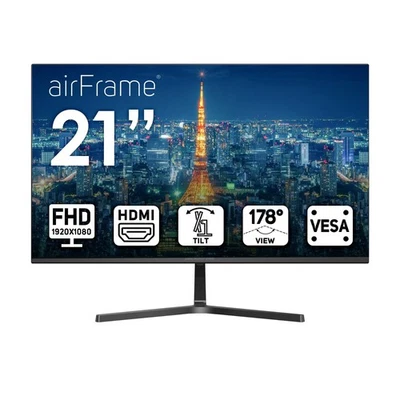 21" FHD Monitor, 1920x1080, 75hz, Ultrawide, VESA, Tilt, HDMI/VGA, Slim Bezel - Image 1 of 4