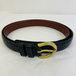 Cinturón de cuero curtido Coach negro vintage para hombre estilo XL 8400 hebilla de latón - Imagen 1 de 9