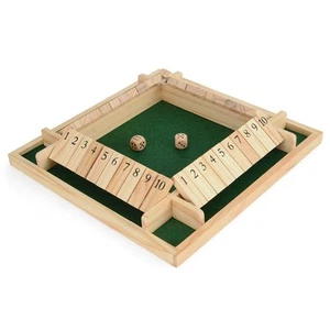 Toyrific 4 Player Shut the Box Dice Game, Kids Wooden Board Family Game - Picture 1 of 6