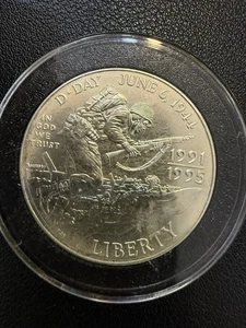 1991 - 1995 World War II 50th Commemorative BU Silver Dollar Coin - F7329 - Picture 1 of 2