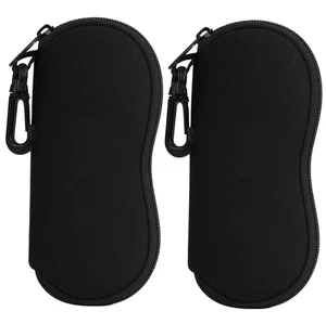 Portable Eye Glasses Case Box Sunglasses Protector Hard Zipper Belt Clip - Picture 1 of 11