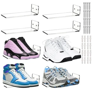 8 Pack Floating Shoe Display Shelf, 8 x 3 Inch Acrylic Shoe Shelf for Wall, S... - Picture 1 of 9