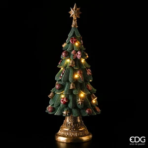 EDG Enzo De Gasperi Albero di Natale Poly con Luci e Musica H 60 Cm Green Gold - Imagen 1 de 4