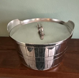 Plato de baratija vintage Gorham Silver Plate YC348 bañera de mantequilla barril cubo con tapa - Imagen 1 de 5