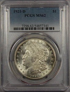 1921-D Morgan Silber Dollar PCGS MS62 1 $ - Bild 1 von 3