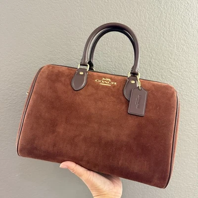 Coach Rowan Large Satchel Bag  CCC79, suede/Im/Vintage Brown - Image 1 of 4