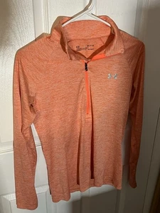 Suéter Under Armour Pequeño Naranja Brezo Heat Gear 1/4 Cremallera Manga Larga - Imagen 1 de 3