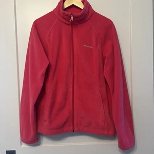 Columbia Women’s Pink Zip Fleece Light Long Sleeve Jacket Zip Pockets, Size XL - Picture 1 of 11