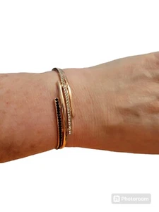 Cate & Chloe 18k Gp Swarovski Kristall Armband Rosegold Schwarz Klar - Bild 1 von 9