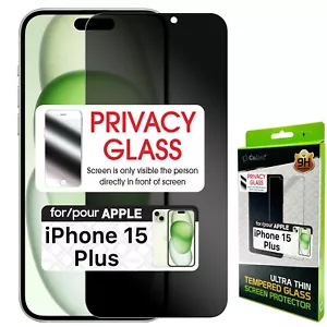 Privacy Tempered Glass Screen Protector Compatible for Apple iPhone 15 Plus - Picture 1 of 8