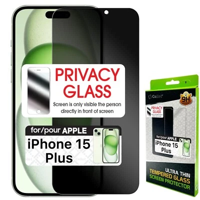 Privacy Tempered Glass Screen Protector Compatible for Apple iPhone 15 Plus - Image 1 of 4
