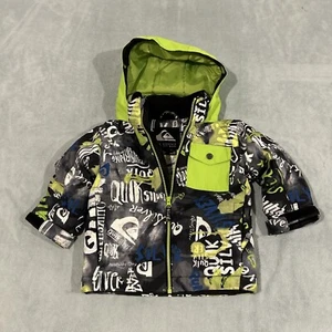 QuikSilver Youth Boys Puffer Hoodie Sz 2T Chest 15 Grow System Outdoor Ski Snow - Picture 1 of 18