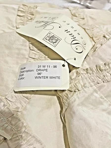 Dian Austin Winter White/Cream 96" Curtain Two Panels- 100% Silk- Brand New! - Picture 1 of 7