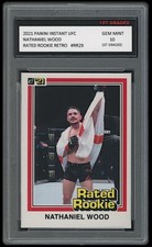 NATHANIEL WOOD 2021 PANINI INSTANT UFC RATED RETRO 1ST GRADED 10 ROOKIE CARD RC