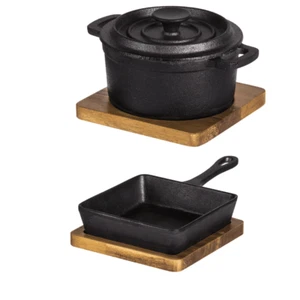 Davis & Waddell's Cast Iron Cooking Set with Acacia Trivets - Picture 1 of 3