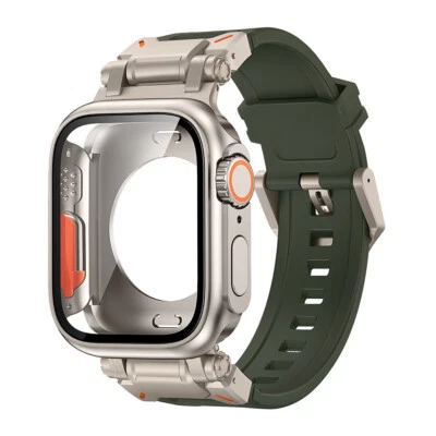 Correa deportiva TPU + Funda protectora completa para Apple Watch 11 10 9 8 7 6 SE3 46/45/44 mm Foto 1 de 4