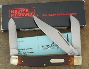 SCHRADE USA 1989 MASTER MECHANIC STOCKMAN KNIFE W/ORIGINAL BOX MM8 U.S.A.