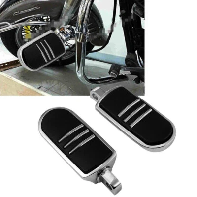 Chrome 1" Highway Foot Pegs Engine Guard Mounts Clamps For UNIVERSAL Motorcycle - Image 1 of 4