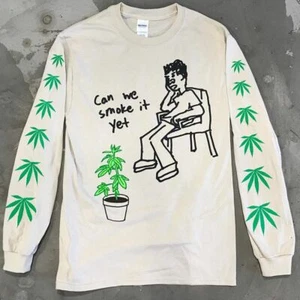 NEW STONED II DEATH LONG SLEEVE T SHIRT FUNNY STONER WEED LEAVES HEMP CANNABIS - Picture 1 of 2