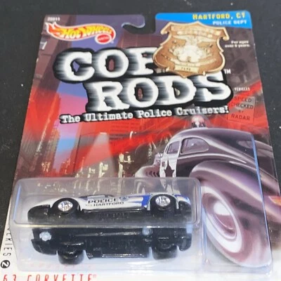🔥1999 Hot Wheels COP Rods Series 2 '63 CORVETTE Hartford CT Real Riders 🔥 - Image 1 of 4