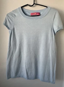 Suéter Top LIZ LANGE MATERNITY Azul Hielo Mangas Cortas Talla Pequeña - Imagen 1 de 2