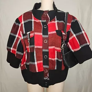 Beverly Hills Polo Club Plaid Jacket Cropped Bomber - Picture 1 of 7