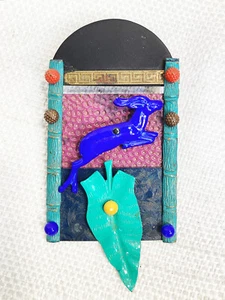 Broche Pin Antílope Movible Vintage Eve Kaplin Modernista Años 80 Arte Retro - Imagen 1 de 5