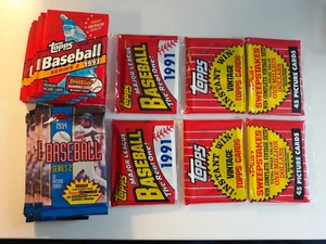 1991,1993,1994 Topps Baseball Sealed Packs Lot (16) (14 Wax, 2 Racks) Piazza + + - Picture 1 of 8