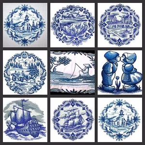 Beauty Of Blue Embroidered Iron On Patches - Picture 1 of 10