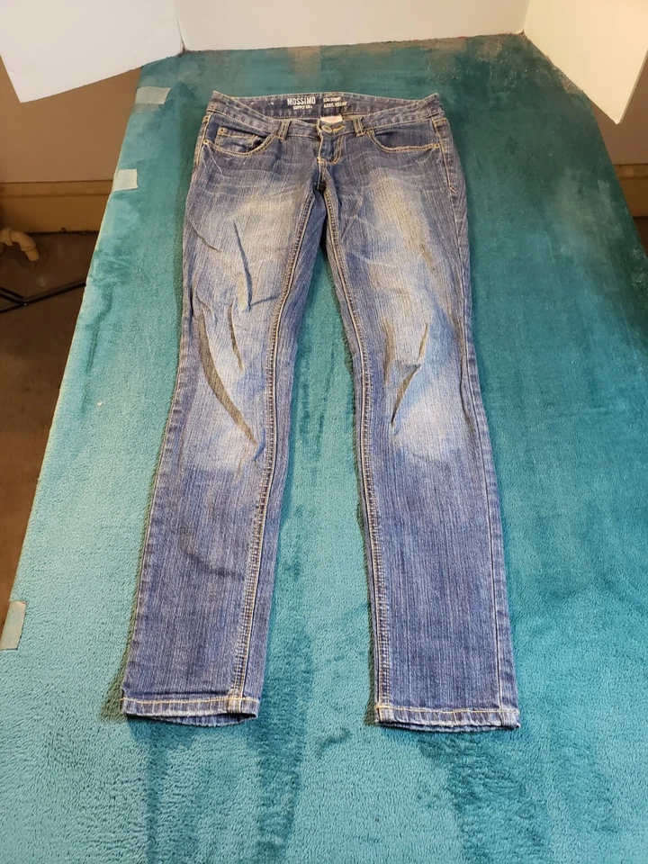Mossimo Jeans Sz 1 Womens Blue Stretch Pants Ladies Denim Mid Rise Slim Skinny - Image 1 of 4