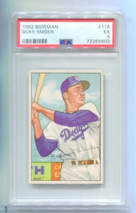 1952 Bowman #116 Duke Snider PSA 5 EX - Picture 1 of 2